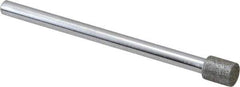 Strauss - 0.197" Head Diam x 1/4" Head Thickness Diamond (Abrasive) Grinding Pin - 1/8" Shank Diam x 2" Shank Length, (170 Mesh Grit) - Eagle Tool & Supply