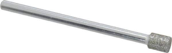 Strauss - 0.197" Head Diam x 1/4" Head Thickness Diamond (Abrasive) Grinding Pin - 1/8" Shank Diam x 2" Shank Length, Medium Grade, 80 Grit - Eagle Tool & Supply