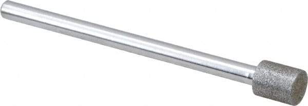 Strauss - 1/4" Head Diam x 0.276" Head Thickness Diamond (Abrasive) Grinding Pin - 1/8" Shank Diam x 2" Shank Length, (170 Mesh Grit) - Eagle Tool & Supply