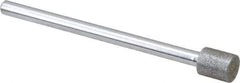 Strauss - 1/4" Head Diam x 0.276" Head Thickness Diamond (Abrasive) Grinding Pin - 1/8" Shank Diam x 2" Shank Length, (170 Mesh Grit) - Eagle Tool & Supply