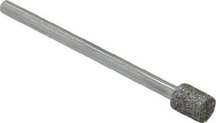 Strauss - 1/4" Head Diam x 0.276" Head Thickness Diamond (Abrasive) Grinding Pin - 1/8" Shank Diam x 2" Shank Length, Medium Grade, 80 Grit - Eagle Tool & Supply