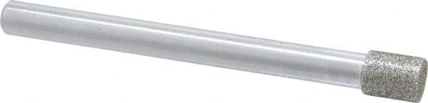 Strauss - 0.315" Head Diam x 3/8" Head Thickness Diamond (Abrasive) Grinding Pin - 1/4" Shank Diam x 3" Shank Length, Medium Grade, 80 Grit - Eagle Tool & Supply
