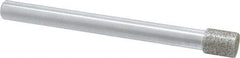 Strauss - 0.315" Head Diam x 3/8" Head Thickness Diamond (Abrasive) Grinding Pin - 1/4" Shank Diam x 3" Shank Length, Medium Grade, 80 Grit - Eagle Tool & Supply