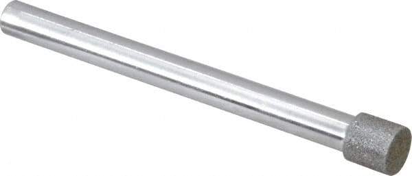 Strauss - 0.335" Head Diam x 0.315" Head Thickness Diamond (Abrasive) Grinding Pin - 1/4" Shank Diam x 3" Shank Length, (170 Mesh Grit) - Eagle Tool & Supply