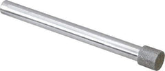 Strauss - 0.335" Head Diam x 0.315" Head Thickness Diamond (Abrasive) Grinding Pin - 1/4" Shank Diam x 3" Shank Length, (170 Mesh Grit) - Eagle Tool & Supply