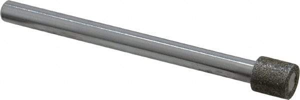 Strauss - 0.394" Head Diam x 0.394" Head Thickness Diamond (Abrasive) Grinding Pin - 1/4" Shank Diam x 3-1/2" Shank Length, Medium Grade, 80 Grit - Eagle Tool & Supply
