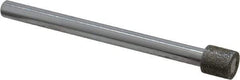 Strauss - 0.394" Head Diam x 0.394" Head Thickness Diamond (Abrasive) Grinding Pin - 1/4" Shank Diam x 3-1/2" Shank Length, Medium Grade, 80 Grit - Eagle Tool & Supply