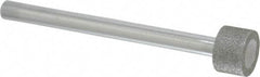 Strauss - 0.591" Head Diam x 0.394" Head Thickness Diamond (Abrasive) Grinding Pin - 1/4" Shank Diam x 3-1/2" Shank Length, (170 Mesh Grit) - Eagle Tool & Supply