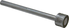 Strauss - 0.591" Head Diam x 0.394" Head Thickness Diamond (Abrasive) Grinding Pin - 1/4" Shank Diam x 3-1/2" Shank Length, Medium Grade, 80 Grit - Eagle Tool & Supply