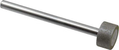 Strauss - 3/4" Head Diam x 0.394" Head Thickness Diamond (Abrasive) Grinding Pin - 1/4" Shank Diam x 3-1/2" Shank Length, (170 Mesh Grit) - Eagle Tool & Supply