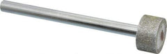 Strauss - 3/4" Head Diam x 0.394" Head Thickness Diamond (Abrasive) Grinding Pin - 1/4" Shank Diam x 3-1/2" Shank Length, Medium Grade, 80 Grit - Eagle Tool & Supply