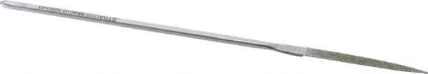 Strauss - 5-1/2" OAL Medium Barrette Needle Diamond File - 5/32" Wide x 1/16" Thick, 1-5/8 LOC, 126 Grit - Eagle Tool & Supply