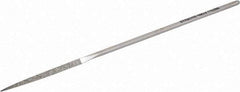 Strauss - 5-1/2" OAL Fine Three Square Needle Diamond File - 1/8" Wide x 1/8" Thick, 1-5/8 LOC, 91 Grit - Eagle Tool & Supply