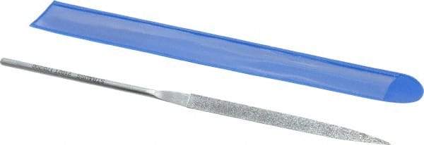 Strauss - 5-1/2" OAL Fine Barrette Needle Diamond File - 13/64" Wide x 1/16" Thick, 2-3/4 LOC, 91 Grit - Eagle Tool & Supply