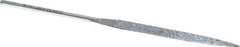 Strauss - 5-1/2" OAL Medium Barrette Needle Diamond File - 13/64" Wide x 1/16" Thick, 2-3/4 LOC, 126 Grit - Eagle Tool & Supply