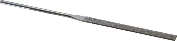 Strauss - 5-1/2" OAL Coarse Equalling Needle Diamond File - 15/64" Wide x 1/16" Thick, 2-3/4 LOC, 181 Grit - Eagle Tool & Supply