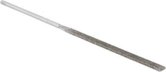 Strauss - 5-1/2" OAL Medium Equalling Needle Diamond File - 15/64" Wide x 1/16" Thick, 2-3/4 LOC, 126 Grit - Eagle Tool & Supply