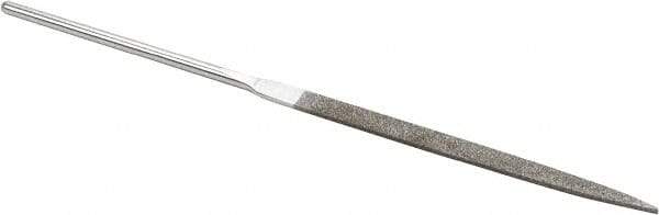 Strauss - 5-1/2" OAL Fine Taper Needle Diamond File - 1/4" Wide x 1/16" Thick, 2-3/4 LOC, 91 Grit - Eagle Tool & Supply