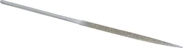 Strauss - 5-1/2" OAL Coarse Half Round Needle Diamond File - 13/64" Wide x 1/16" Thick, 2-3/4 LOC, 181 Grit - Eagle Tool & Supply