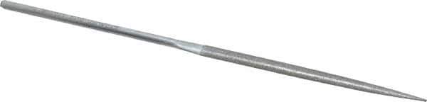 Strauss - 5-1/2" OAL Fine Half Round Needle Diamond File - 13/64" Wide x 1/16" Thick, 2-3/4 LOC, 91 Grit - Eagle Tool & Supply