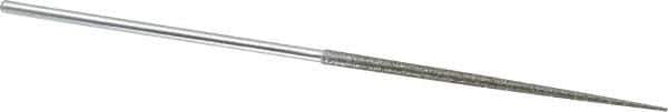 Strauss - 5-1/2" OAL Coarse Round Needle Diamond File - 1/8" Wide x 1/8" Thick, 2-3/4 LOC, 181 Grit - Eagle Tool & Supply