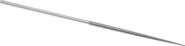 Strauss - 5-1/2" OAL Fine Round Needle Diamond File - 1/8" Wide x 1/8" Thick, 2-3/4 LOC, 91 Grit - Eagle Tool & Supply