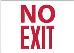 NMC - No Exit, Plastic Exit Sign - 10" Wide x 7" High - Eagle Tool & Supply