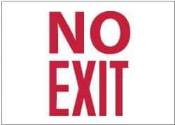 NMC - No Exit, Pressure Sensitive Vinyl Exit Sign - 14" Wide x 10" High - Eagle Tool & Supply