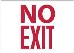 NMC - No Exit, Plastic Exit Sign - 10" Wide x 7" High, Glow-in-the-Dark - Eagle Tool & Supply