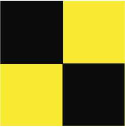 NMC - Black & Yellow Checkered Vinyl Tape - 2" Wide x 54' Long x 0.002" Thick, General Traffic - Eagle Tool & Supply