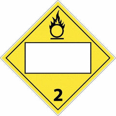 NMC - 10-3/4" Wide x 10-3/4" High, Rigid Plastic Placard - Black & White on Yellow, UV Resistant, Chemical Resistant, Graffiti Proof - Eagle Tool & Supply