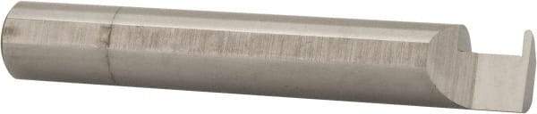 Accupro - 0.04" Groove Width, 3/8" Min Hole Diam, 1/4" Max Hole Depth, Full Radius Grooving Tool - 0.11" Projection, 2-1/4" Shank Length, 2-1/2" OAL, 0.02" Radius, Solid Carbide, Bright Finish - Exact Industrial Supply