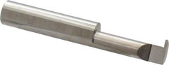 Accupro - 0.047" Groove Width, 3/8" Min Hole Diam, 1" Max Hole Depth, Full Radius Grooving Tool - 0.11" Projection, 1-1/5" Shank Length, 2-1/2" OAL, 0.0235" Radius, Solid Carbide, Bright Finish - Exact Industrial Supply