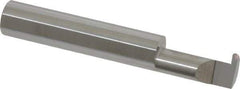 Accupro - 0.063" Groove Width, 3/8" Min Hole Diam, 3/4" Max Hole Depth, Full Radius Grooving Tool - 0.11" Projection, 1-3/4" Shank Length, 2-1/2" OAL, 0.0315" Radius, Solid Carbide, Bright Finish - Exact Industrial Supply