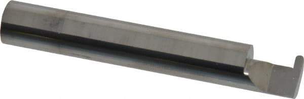 Accupro - 0.07" Groove Width, 3/8" Min Hole Diam, 3/8" Max Hole Depth, Full Radius Grooving Tool - 0.11" Projection, 2-1/8" Shank Length, 2-1/2" OAL, 0.035" Radius, Solid Carbide, Bright Finish - Exact Industrial Supply