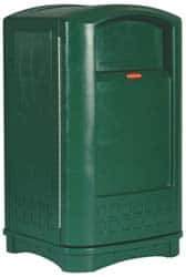 Rubbermaid - 50 Gal Green Rectangle Trash Can - Polyethylene, 42-1/8" High x 24-3/4" Long x 25-1/4" Wide - Eagle Tool & Supply