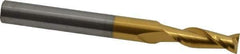 Atrax - 7/32", 5/8" LOC, 1/4" Shank Diam, 2-1/2" OAL, 2 Flute, Solid Carbide Square End Mill - Single End, TiN Finish, Spiral Flute, 30° Helix, Centercutting, Right Hand Cut - Eagle Tool & Supply