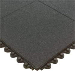 Wearwell - 3' Long x 3' Wide x 5/8" Thick, Anti-Fatigue Modular Matting Tiles - Male & Female, 4 Interlocking Sides, Black, For Dry & Wet Areas, Series 574 - Eagle Tool & Supply