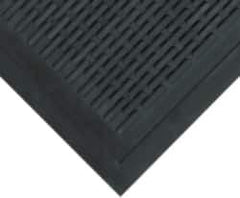 Wearwell - 5 Ft. Long x 3 Ft. Wide, Natural Rubber Surface, Raised Bars and Scrapers (Reversible) Entrance Matting - 5/16 Inch Thick, Outdoor, SBR Rubber, Black, 4 Edged Side, Series 224 - Eagle Tool & Supply