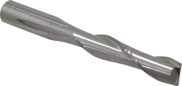 Atrax - 5/16", 1-3/8" LOC, 5/16" Shank Diam, 2-1/2" OAL, 2 Flute, Solid Carbide Square End Mill - Single End, Uncoated, Spiral Flute, 30° Helix, Centercutting, Right Hand Cut - Eagle Tool & Supply
