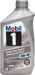 Mobil - 1 Quart Synthetic Engine Oil - Grade 5W-30 - Eagle Tool & Supply