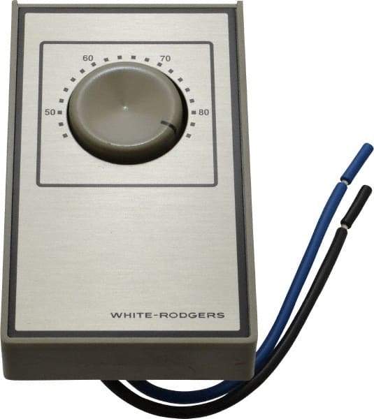 White-Rodgers - 40 to 85°F, Heat Only, Line Voltage Wall Thermostat - 120 to 277 Volts, SPST Switch - Eagle Tool & Supply