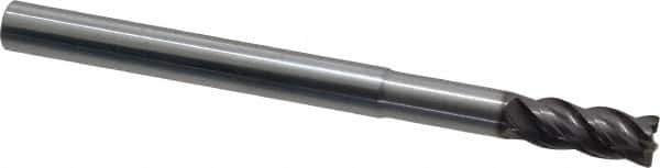SGS - 5/16", 4 Flute, Single End, Solid Carbide, 0.02" Corner Radius End Mill - 4" OAL, Right Hand Flute, 13/16" LOC, Right Hand Cut, 1-5/8" Extended Reach - Eagle Tool & Supply