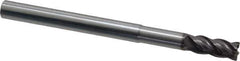 SGS - 5/16", 4 Flute, Single End, Solid Carbide, 0.02" Corner Radius End Mill - 4" OAL, Right Hand Flute, 13/16" LOC, Right Hand Cut, 1-5/8" Extended Reach - Eagle Tool & Supply