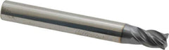 SGS - 7/32", 4 Flute, Single End, Solid Carbide, 0.0150 - 0.0200" Corner Radius End Mill - 2" OAL, Right Hand Flute, 3/8" LOC, Right Hand Cut - Eagle Tool & Supply