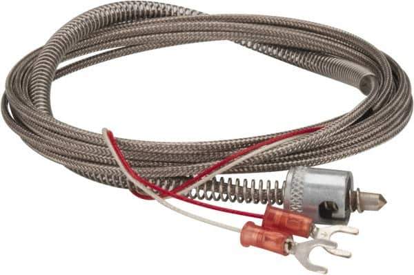 Thermo Electric - 32 to 900°F, J Universal Temp, Thermocouple Probe - 9-1/2 Ft. Cable Length, Stripped Ends with Spade Lugs, 1/4 Inch Probe Sheath Length, 1 Sec Response Time - Eagle Tool & Supply