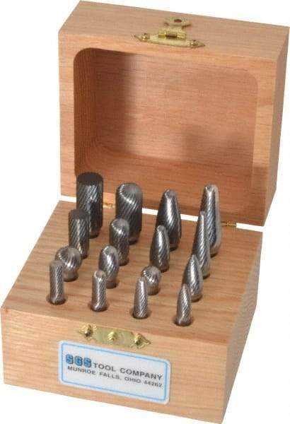 SGS Pro - 16 Piece, 1/4" Shank Burr Set - Tungsten Carbide, Multiple Head Shape - Eagle Tool & Supply