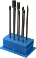 SGS Pro - 8 Piece, 1/4" Shank Burr Set - Tungsten Carbide, Multiple Head Shape - Eagle Tool & Supply