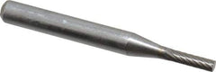 SGS Pro - 1/8" Cut Diam, 1/4" Shank Diam, Cylinder Head Single Cut Burr - Carbide, Flat End, 1/2" LOC - Eagle Tool & Supply