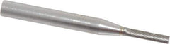 SGS Pro - 1/8" Cut Diam, 1/4" Shank Diam, Cylinder Head Single Cut Burr - Carbide, Flat End, 5/8" LOC, 2" OAL - Eagle Tool & Supply